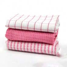 3/4 Stücke Waffel gestreifte karierte Geschirrtücher für die Küche