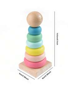 1PC Wooden Children's Educational And Fun Toys, Suitable For Children Aged 3 To 6. Rainbow Tower, Rainbow Column, Stacking Toys, Early Childhood Education, Color And Quantity Recognition, Caterpillar And Clock Toys To Exercise Children's Hand-Eye Coordination