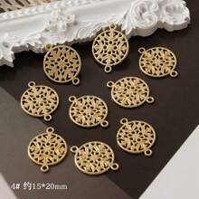 5/10 peças Conector Pingente de Brinco em Forma de Estrela, Círculo, Borboleta, Flor, Estilo Barroco em Liga de Zinco, Suprimentos de Artesanato DIY