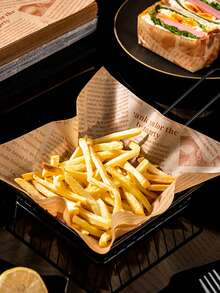 50pcs Baking Paper, Parchment Paper, Sandwich Wrapping Paper, Hamburg And French Fries Oil Separator Paper, Fried Snack Oil Proof Pad Paper, Square Non-Stick Air Fryer Liners, Baking Supplies For Family Breakfast Shops, Greaseproof Food Paper Suitable For Food Packaging, Baking, Cooking, Grilling, Frying, Multiple Sizes, Oven Accessories, Baking Tools, Kitchen Gadgets, Kitchen Accessories - White - View 6