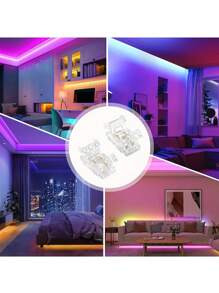 5Pcs/10Pcs 2-Pin L-Type COB/SMD LED Connector 8mm Strip To Strip Solderless Corner Connector For 2-Pin COB/SMD LED Strip Light