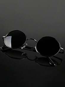 Lunettes rondes rétro , lunettes de mode à miroir Prince réfléchissantes, petits verres de lunettes circulaires unisexes