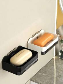 1pc Non-Perforated Soap Rack, Bathroom Storage Rack, Bathroom Tray