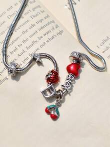 1 件复古心形项链、文艺复兴泰迪熊项链、可爱小熊项链、12 星座吊坠项链，多种款式可选 - 銀色 - 查看 5