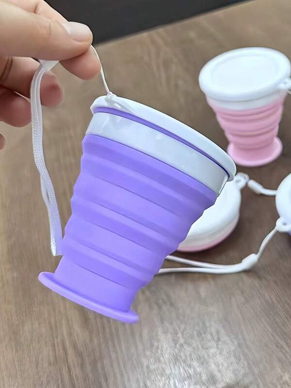 1 pièce Tasse de voyage pliable en silicone, tasse d'eau mini pliable de voyage, tasse douce compressée portative