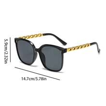 Big Frame Chain Leg Eyeglasses, Face-Slimming Driving UV Protection Eyeglasses