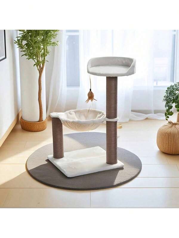 1PC The Multi-Level Cat Tree Tower Provides You With A Super Comfortable Habitat For You To Choose From, With Comfortable Resting Areas, Indoor Cat Scratching Boards, Self Grooming Options, Interactive Hanging Balls, Cat Climbing Frames, Cat Uncles, Multi-Level Cat Rooms, And Cat Nests, Perfect For Cats.