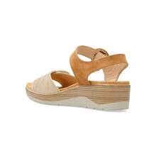 Amarpiés Sandalia confort doble hebilla mujer, Sandalias con cuña de 4,5 cm para mujer - Modelo 28609 - - Entrega 24/72h a España (península) - Naranja Quemada - Ver 4