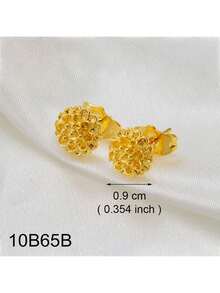 1 par de aretes con diseño de flor en forma de corazón y mariposa de tamaño pequeño para mujeres, color dorado, joyería de África, mundo árabe y Oriente Medio - Amarillo Oro - Ver 17
