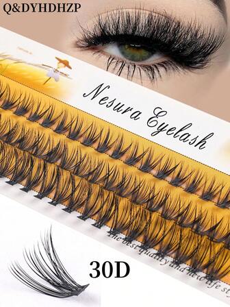 全新 60 件/套假睫毛，D 卷曲，10D-20D-30D，自然交叉蓬松睫毛，8-16 毫米混合长度，0.07 毫米轻质睫毛，可重复使用自粘睫毛，适合假日和派对睫毛簇，睫毛簇，单根睫毛，睫毛，假睫毛