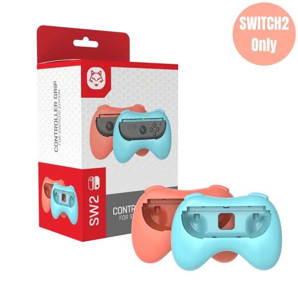 جهازيْ قبضة تحكم Switch2 Joy-Con، أزرار زناد وتصميم أنيرجونومي للألعاب، ملحقات ألعاب قياسية، يتوفر بلونين