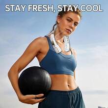 Portable Neck Fan With LED Display, Chargeable Bladeless Personal Fan, 5-Speed Operation, USB Powered Desk Fan, 5th Gen Night Running Fan With Lights