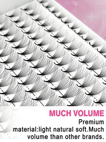 CoMango 300Fans 0.05mm Premade Volume Fan 14D Individual Eyelash Thin Pointy Base Premade Russian Volume Lash Extensions Lash Clusters,Eye Lash Clusters,Individual Eyelashes,Lashes,Fake Lashes - Black - View 7