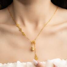 1 Pc Metal Circular Couple Necklace, Suitable For Everyday Wear