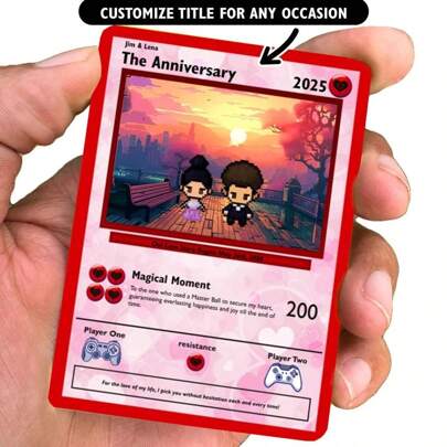 1PC Custom Anniversary PVC Card - Personalized Anniversary Gifts - Anniversary/Birthday/Christmas/Graduation Gift - Gift For Him - Gift For Her - Vday Gift - Valentine's Day Gift, One-Side/Double-Side Custom Card, Best Gift For Your Lovers, Father's Day Gift, Mother's Day Gift