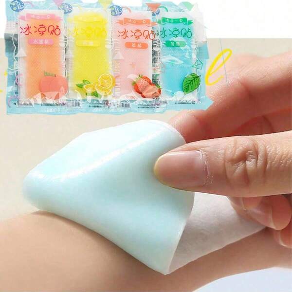 1/2/6 Pezzi di toppe rinfrescanti estivi, toppe rinfrescanti alla frutta, per alleviare il calore, rinfrescare, raffreddare, dissipare e prevenire il calore, raffreddamento fisico rapido, gusti di frutta e menta, limone