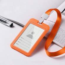 1pc/5pcs/10pcs/50pcs Ins Style Thick Vertical & Horizontal Card Holder, 11 Colors Lanyard ID Badge Holder, Suitable For Office, School, Mall, Work Etc. School Supplies,Back To School