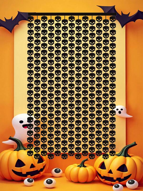 Cortina de puerta en forma de cadena de lluvia para Halloween, cortina de ventana, decoración de pared