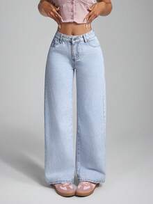 Jeanoix 女士刺绣蝴蝶结水洗牛仔裤