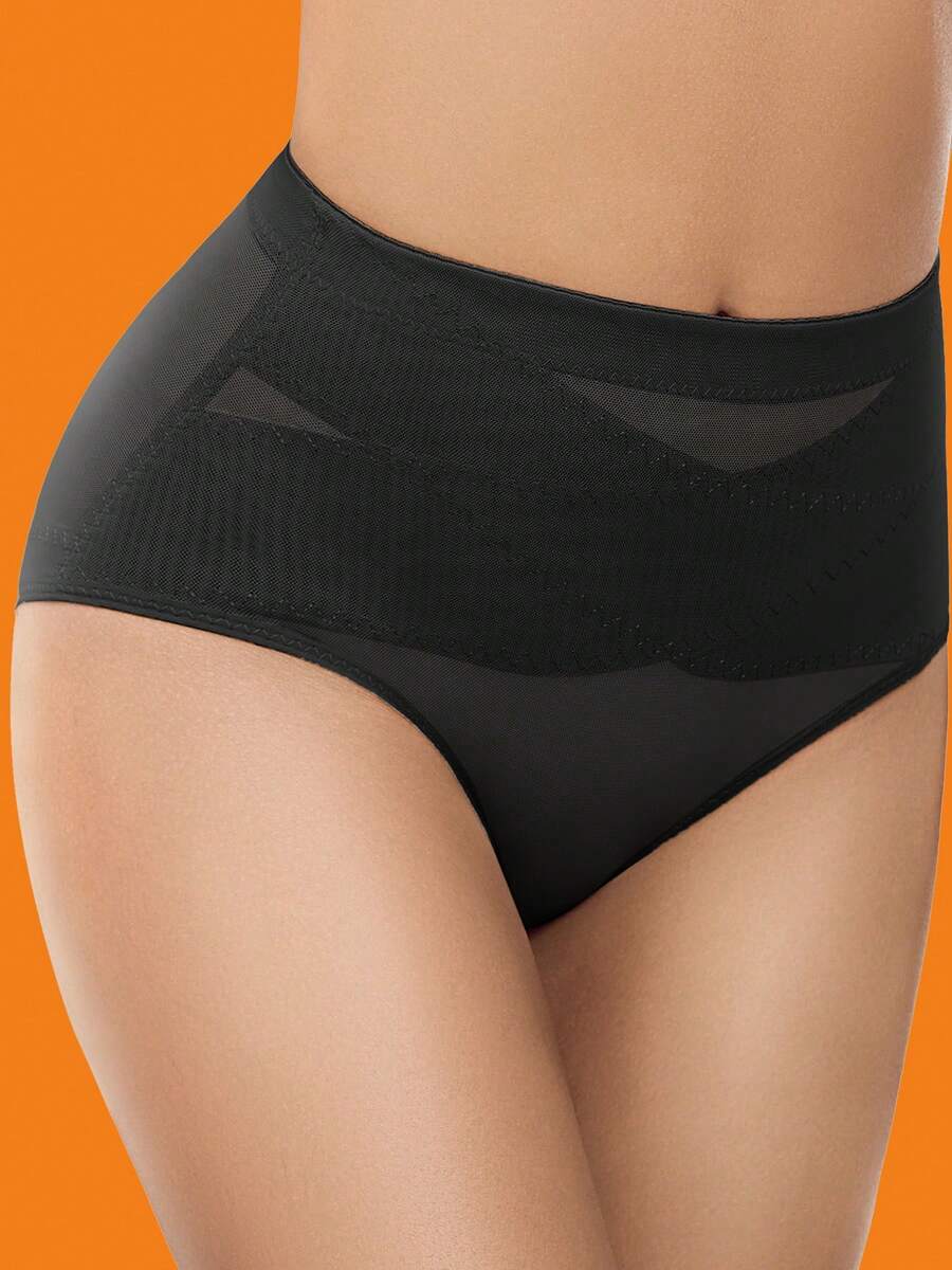 JUQDNX Sexy Shaping Panties - Tummy Control & Butt Lifting, Sleek Polyester-Spandex, Comfort Fit Briefs - 黑色 - 查看 1