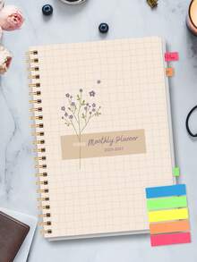 Trees 2026-2027 年月度计划笔记本，A5 简约周计划和月度计划学年日历笔记本，32 页办公和学校用品，完美的教师礼物 - 多色+五色彩簽 - 查看 4
