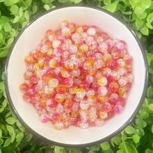 50/100 颗 8 毫米黑色裂纹亚克力珠，适合 DIY 珠宝制作，时尚简约风格，非常适合情侣手链和工艺配件