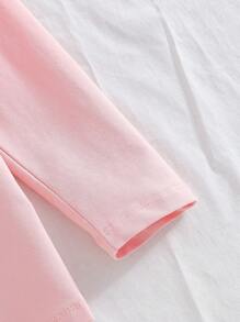 Conjunto de camiseta delgada de manga larga con cuello de solapa para niña, para otoño