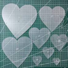 8 قوالب تشكيل أكريليكية على شكل قلب، قوالب خياطة بخطوط شبكية، مثالية لأعمال التكعيبية واليدوية، لوازم أعمال التكعيبية | نماذج على شكل قلب | مواد يدوية، لوازم أعمال التكعيبية