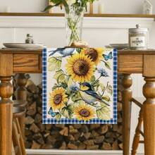 1PC Buffalo, Checkered, Bird, Butterfly, Sunflower, Spring, Table, Runner, Seasonal, Summer, Kitchen, Table, Coffee Table, Dresser, Decorating, Home, Indoor, Outdoor, Party, Decorative