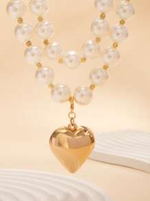 Set de 2 collares con colgante de corazón multicapa de estilo bohemio con cuentas, elegantes regalos de lujo para bodas, fiestas, mujeres y parejas