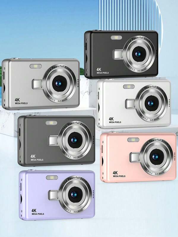 1 pieza Cámara digital Q12 de 50 megapíxeles con pantalla de 2.4 pulgadas, cámara recargable con CCD y múltiples modos de filtros, cámara digital portátil antivibración y zoom inteligente para uso en exteriores