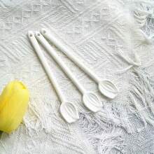 1 pieza Cucharilla de café con mango largo de tulipán, elegante y creativa para revolver y postres, café, cocina, regalo de Navidad
