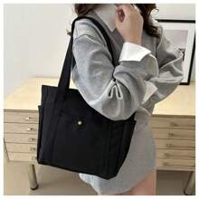 1 peça Bolsa Tote da Moda, Bolsa de Ombro de Canvas Multifuncional, Bolsa de Maternidade e Bebê