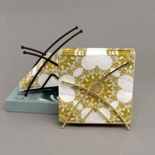 Kreative Taschentuchhalter aus geschmiedetem Eisen mit nordisch inspiriertem halbkreisförmigem Servietten-Organizer, robuste Metallkonstruktion, vielseitige Tischdekoration geeignet für Hotellobbyss, Cafés und Büros Zuhause; kombiniert Taschentücher, Servietten und Büroklammern in einem eleganten Accessoire; minimalistisches stimmungsvolles Design für multifunktionale Szenarien, platzsparende Form, ideal für Tischplatten, Arbeitsplatten und Regale; ein zeitloser Akzent, der moderne Innenräume mit subtiler industrieller Note aufwertet. - Verschiedenfarbig - Übersicht 4