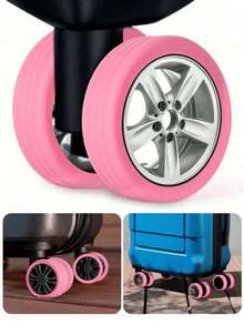 8pcs Luggage Wheel Covers, Office Chair Wheel Covers, Portable Suitcase Wheel Protectors, Colorful Silicone Luggage Wheel Covers, Luggage Spinner Wheel Covers, Noise Reduction Wheel Covers, Office Chair Wheel Covers, Travel Accessories, Fit For Most Luggage Wheels - Multicolor - View 5