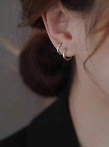1 Set Of Multiple Summer Vacation Style Stainless Steel Ring Earrings Gold Earrings/Silver Eaeeings Jewelry Bohemia Earring Fashionable Simple Earrings For Men And Women To Wear Daily