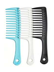 这款 3 件宽齿防缠结发梳是专为卷发、长发和湿发设计的造型梳。这是一款适合男性、女性和儿童的专业护发工具。这是一款顺滑且不会损伤头发的家用沙龙发梳。它是一款防静电按摩梳和便携式旅行发梳。它是护发和造型的必备品，返校、发梳、顺发刷、球刷、迷你发刷、发刷套装、木梳、梳子、光滑后刷、发刷、边缘刷、刷头发、发梳、发刷套装、梳头发、迷你发刷、顺发刷、美发产品、美发工具、美发用品、护发、卷发刷、理发师、理发配件、美发设备