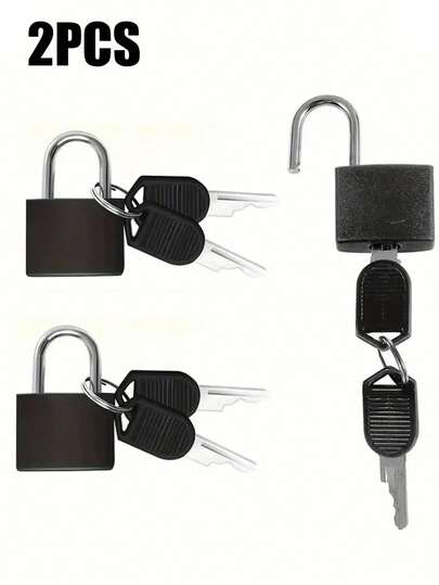 2 szt. Wielokolorowa mini kłódka do bagażu Kolorowa plastikowa kłódka ze stopu cynku Mała kłódka, mała kłódka z kluczem do kłódki do bagażu, plecaka, kłódki do szafki na siłownię, kłódki do walizki, gry dopasowującej do klasy itp., kłódka do walizki z kluczem, niezbędne rzeczy na powrót do szkoły, niezbędne rzeczy dla listonosza, niezbędne rzeczy podróżne, akcesoria podróżne, wakacje, letnie wakacje, mini produkty podróżne