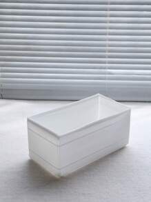 1pc Oxford Cloth Washable Uncovered Storage Box, Solid Color Minimalist Design, Organizer For Underwear, Miscellaneous Items, Cosmetics, Stationery, Desk Organization