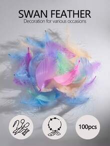 Set de 100 piezas de plumas de color rosa degradado suaves y esponjosas - Decoraciones de boda, fondos de escenario, suministros para fiestas que pueden usarse para hacer atrapasueños de bricolaje, sin caja de regalo - Multicolor - Ver 1