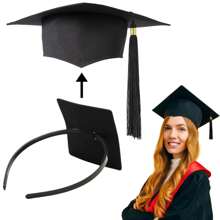 1/2 piezas - Cinta con inserción de birrete de graduación - Asegura el birrete y mantiene el peinado, diseño interior actualizado, para cinta de sujeción del birrete de graduación, puede fijar tu sombrero y peinado, accesorios de sombrero de regalo de graduación (no incluye el sombrero)