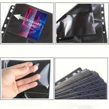 Carpeta con 100 fundas para cartas coleccionables, capaz de mantener 1800 cartas en total, funda negra para cartas coleccionables, fundas laterales mantienen tu colección en su lugar, con 9 bolsillos doble cara