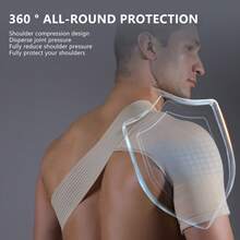 Shoulder Brace For Torn Rotator Cuff, Adjustable Shoulder Compression Sleeve Support Brace For Men Women, Arm Immobilizer Arm Sling For Pain Relief,Sleep,Injuries - 駝色 - 查看 3