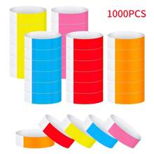 100/500 pièces Bracelets en papier synthétique Tyvek pour événements en vrac, variété de bandes fluorescentes imperméables, bracelets adhésifs adaptés pour festivals, jeux de fête pour adultes, convient pour Halloween/Noël/Thanksgiving