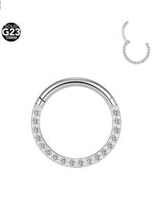 1 pièce G23 Titane Zircone cubique 16G Cartilage Nez Clou Perçage Boucle d'oreille en Spirale Pour Femmes