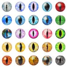Glow In The Dark Animal Eyes Cabochons - 20 Pairs Mixed Glass Eyes For DIY Crafts, Toys (Dragon, Snake, Lizard, Owl)