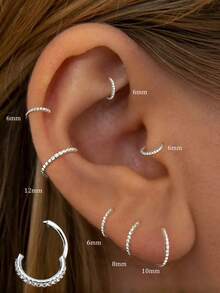 1pc S925 Sterling Silver Zirconia Earring, Seamless Open Design With Ear Clip, Suitable For Women's Daily Wear, Best Gift For Girlfriend, Mother, Sister - Single - View 10