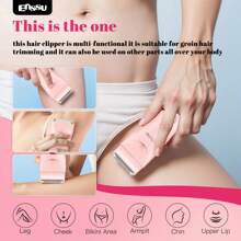 ENSSU 1 Set rosa 2-in-1 multifunktionaler Damen Bikini Trimmer Elektrischer Rasierer Epilierer Hautpflege Schönheitspflege Tool, Dual-Köpfe mit LED-Licht, 1 Stunde Schnellaufladung mit Ladestation, wasserdicht für die Dusche geeignet, passend für Gesicht/Achseln/Arme/Körper/Bikinizone, Geschenkboxverpackung ideal für Muttertag, Valentinstag, Internationaler Frauentag, inklusive Aufbewahrungstasche für einfaches Reisen