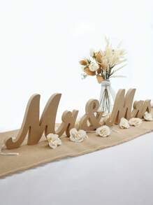 3 stuks/set witte houten Mr en Miss houten letters, set, Mr & Mrs bord voor bruiloftstafel, feestdecoratie hoofdtafel bruiloft houten letter, Just Married bord jubileumfeest Valentijnsdag decor, bruiloftstafel decor
