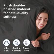 Cover Queen Size Set - Extra Soft Queen Size Duvet Cover 90 X 90 With 2 Pillow Shams - Hotel Luxury Easy Care And Fade Free W/ Zipper Closures & Ties - Breathable Bedding Set (Light Sage Green) - 09 - 木炭(無棉被) - 查看 3